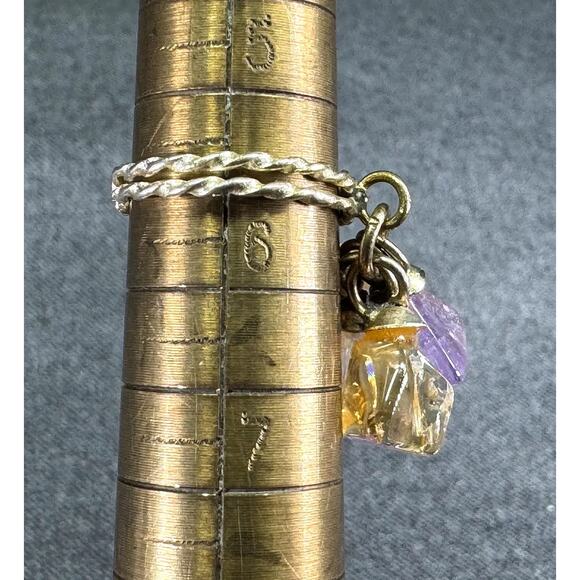 Vintage Ring with Dangling Natural Stones - Picture 6 of 7